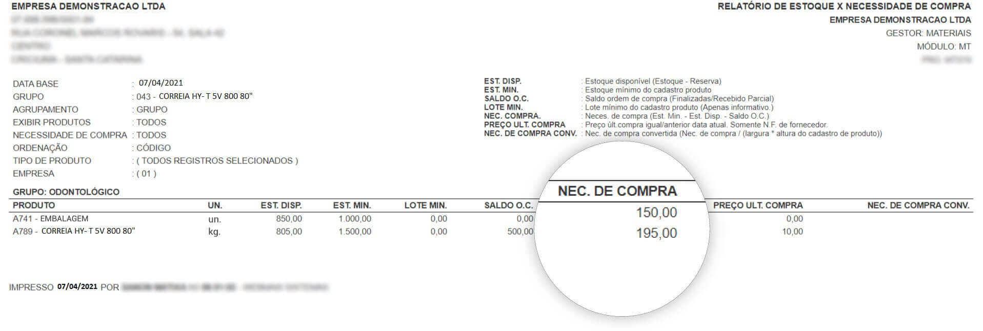 Controle de Compras Software Distribuidora de Correias Demonstrativo Controle de Compras Software Distribuidora de Correias
